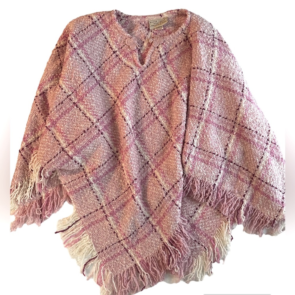 Boyle Valley Weavers Pink Handcrafted Poncho